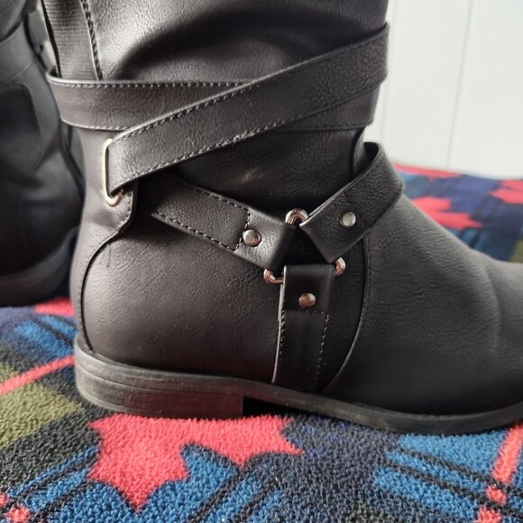 Addition Elle Black Wide Calf Nanette Tall Boots - Picture 7 of 10